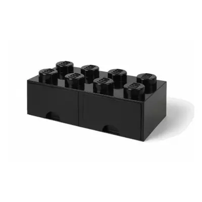 LEGO® úložný box 8 - se zásuvkami černá 250 x 500 x 180 mm