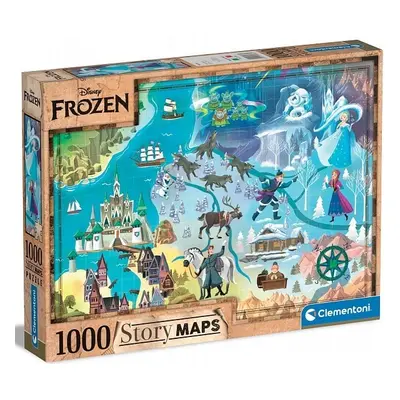 Puzzle 1000 dílků Disney Mapa - Frozen