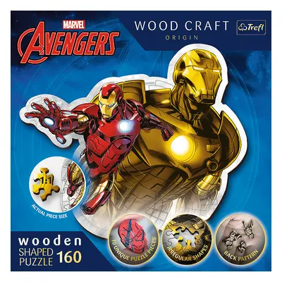 Trefl Dřevěné puzzle 160 dílků - Statečný Iron Man / Disney Marvel Heroes