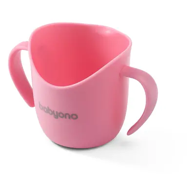 BABYONO Hrnek ergonomický s oušky 120 ml růžový 6m+