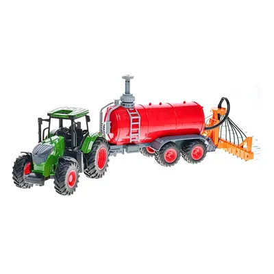 Kids Globe Farming traktor volný chod 49cm s cisternou stříkající vodu