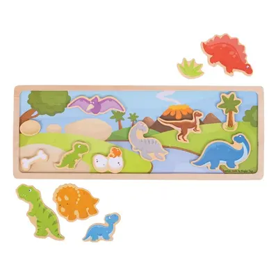 Bigjigs Toys magnetické puzzle dinosaurus