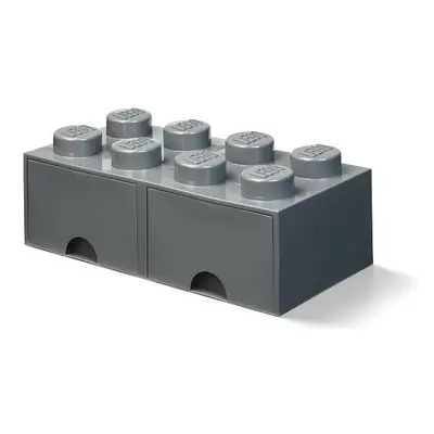 LEGO® úložný box 8 - se zásuvkou tmavě šedá 250 x 500 x 180 mm