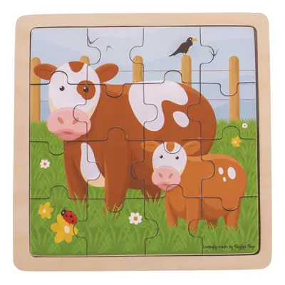 Bigjigs Toys puzzle - Kravička s telátkem