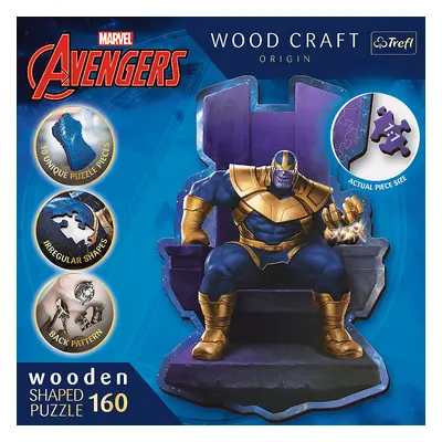 Trefl Dřevěné puzzle 160 dílků - Thanos na trůnu / Disney Marvel Heroes