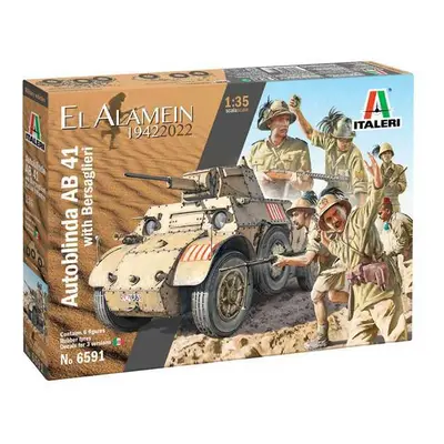 Model Kit military 6591 - AB 41 with Bersaglieri Italian Infantry (1:35)