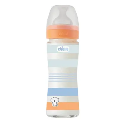 CHICCO Láhev kojenecká sklo Well-being silikon 240ml chlapec