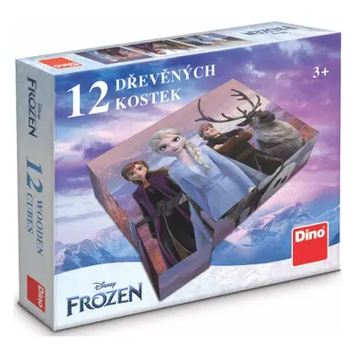 Dřevěné licenční kostky Frozen II – 12 kostek