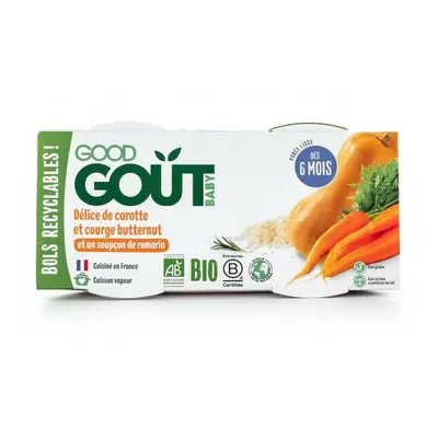 2x GOOD GOUT BIO Pyré z máslové dýně a mrkve 190 g