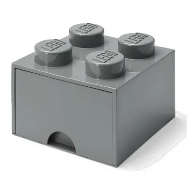 LEGO® úložný box 4 - se zásuvkou tmavě šedý 250 x 250 x 180 mm