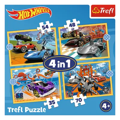 Trefl Puzzle 4v1 - Vozidla Hot Wheels / Mattel Hot Wheels