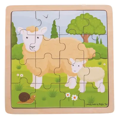 Bigjigs Toys puzzle - Ovečka s jehňátkem