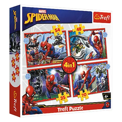 Trefl Puzzle 4v1 - Hrdinský Spiderman / Disney Marvel Spiderman