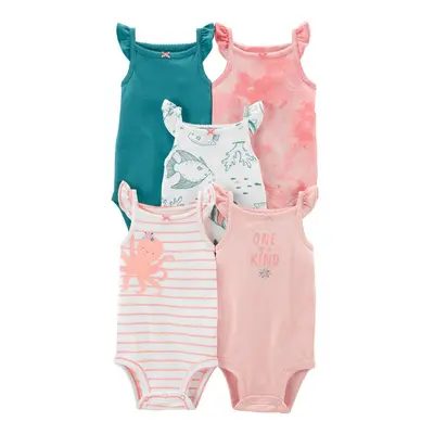 CARTER'S Body bez rukávů Pink Ocean holka 5ks 24m