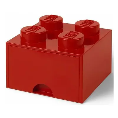 LEGO® úložný box 4 - se zásuvkou červená 250 x 250 x 180 mm