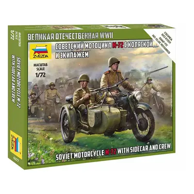 Wargames (WWII) figurky 6277 - Sovět M-72 Sidecar Motorcycle w/Crew (1:72)