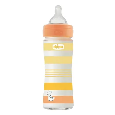 CHICCO Láhev kojenecká sklo Well-being silikon 240ml uni