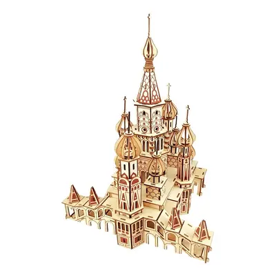 Woodcraft Dřevěné 3D puzzle Chrám Vasila Blaženého přírodní