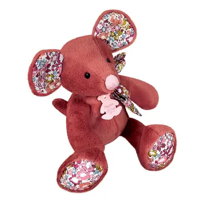 Doudou Histoire d´Ours Plyšová kamarádka tmavě růžová myška 25 cm