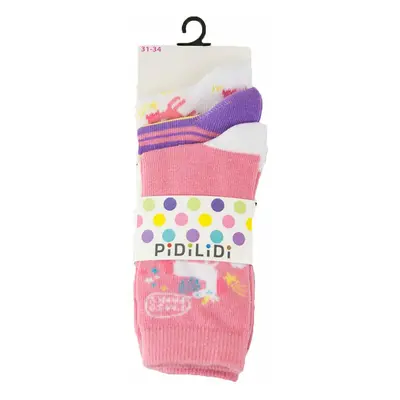 Ponožky dívčí, 3pack, Pidilidi, PD0127, holka- 35-37