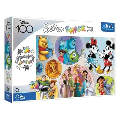 Puzzle 160 XL Super Shape - Barevný svět Disney / Disney 100