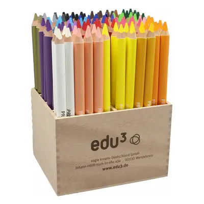 EDU3 Prime Jumbo trojhranné pastelky H96, tuha 6,25 mm, 22 barev ve stojanu ze dřeva