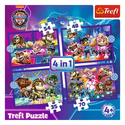 Trefl Puzzle 4v1 - Hrdinové zachraňují / Viacom PAW PATROL: THE MIGHTY MOVIE 2023