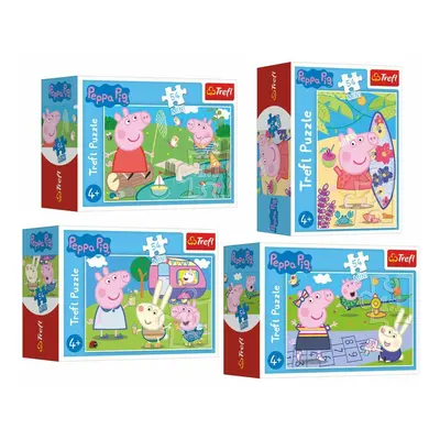 Trefl Mini puzzle 54 dílků Šťastný den Selata Peppy/Peppa Pig, 4 druhy