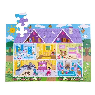 Bigjigs Toys Podlahové puzzle Domeček 48 dílků