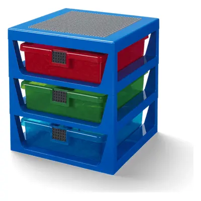 LEGO® organizér se třemi zásuvkami - modrá