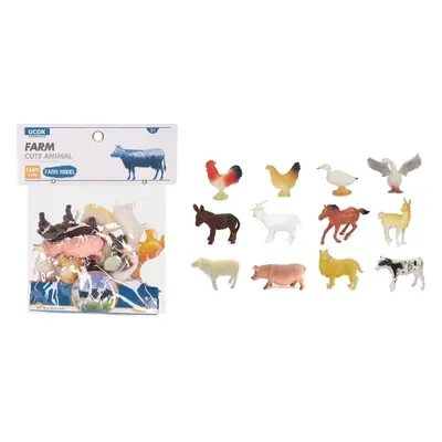 Zvířátka figurky farma 12 ks set 10 cm