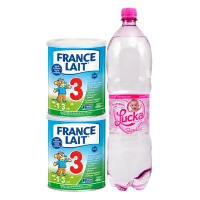 France Lait 3 mléčná výživa na podporu růstu pro malé děti od 1 roku 2x400g + Lucka 1,5L