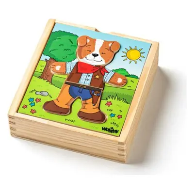 Woody Puzzle šatní skříň Pejsek, 18 dílů