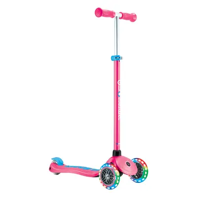 Globber dětská koloběžka Plus - Primo Plus Lights V2 - Svítící- Fuchsia/Sky Blue