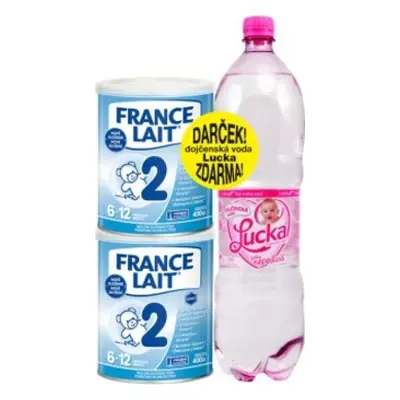 France Lait 2 následná mléčná kojenecká výživa od 6-12 měsíců 2x400g + Lucka 1,5L