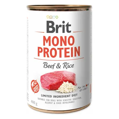 Konzerva Brit Mono protein hovězí s rýží 400g