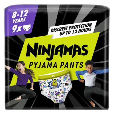 PAMPERS Kalhotky plenkové Ninjamas Pyjama Pants Kosmické lodě, 9 ks, 8 let, 27kg-43kg