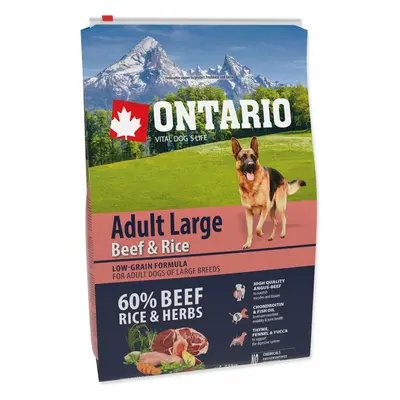 Krmivo Ontario Adult Large Beef & Rice 2,25kg