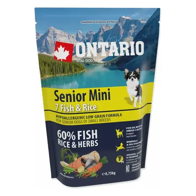 Krmivo Ontario senior Mini Fish & Rice 0,75kg