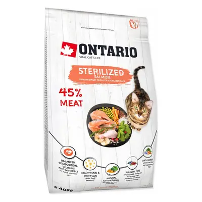 Krmivo Ontario Cat Sterilised Salmon 0,4kg