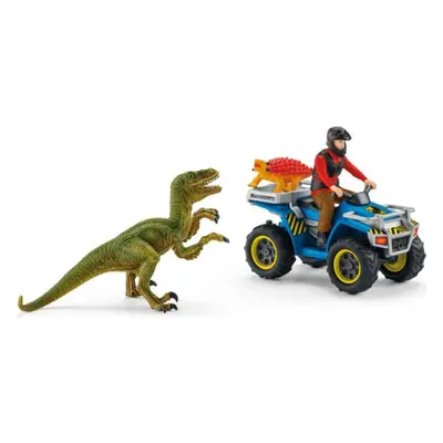 Schleich Útěk před VelociRaptor na čtyřkolce