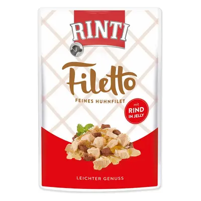 Kapsička Rinti Filetto Adult kuře a hovězí v želé 100g