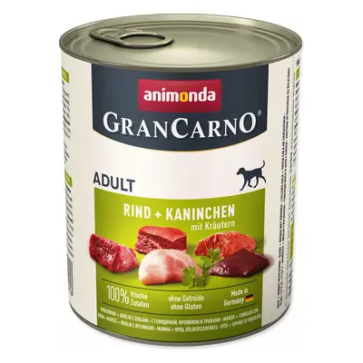 Konzerva Animonda Gran Carno Adult hovězí a králík s bylinkami 800g