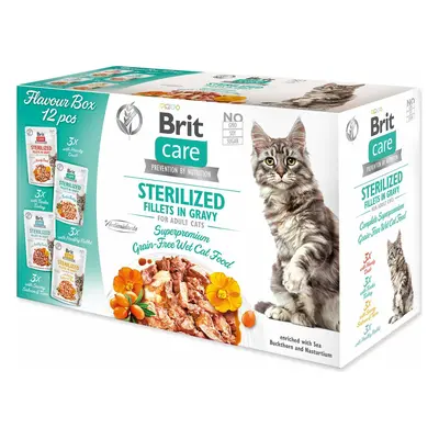 Kapsička Brit Care Cat Flavour box Sterilized filety v omáčce Multi 12x85g