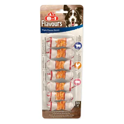 Pochoutka 8in1 Triple Flavour kost žvýkací XS 7ks