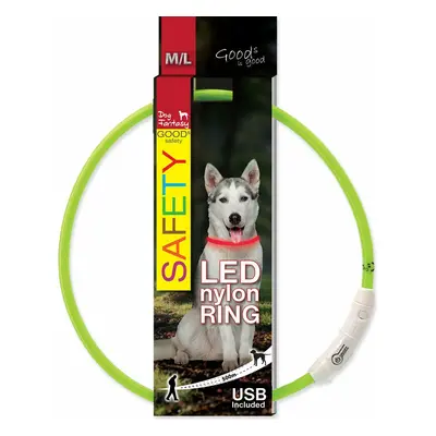 Obojek Dog Fantasy LED nylon zelený 65cm