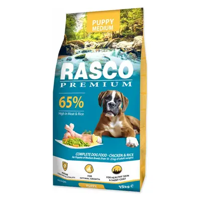 Krmivo Rasco Premium Puppy Medium kuře s rýží 15kg