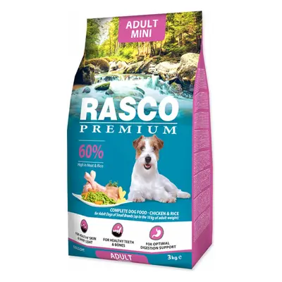 Krmivo Rasco Premium Adult Mini kuře s rýží 3kg