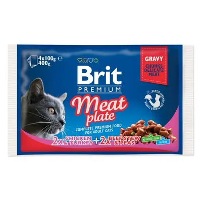 Kapsička Brit Premium Cat Meat plate mix v omáčce Multi 400g (4x100g)