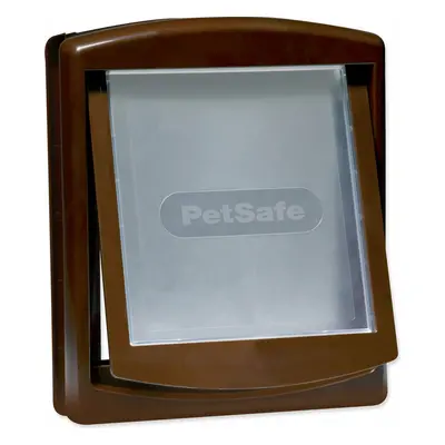 Dvířka PetSafe plastová s transparentním flapem hnědá, výřez 28,1x23,7cm